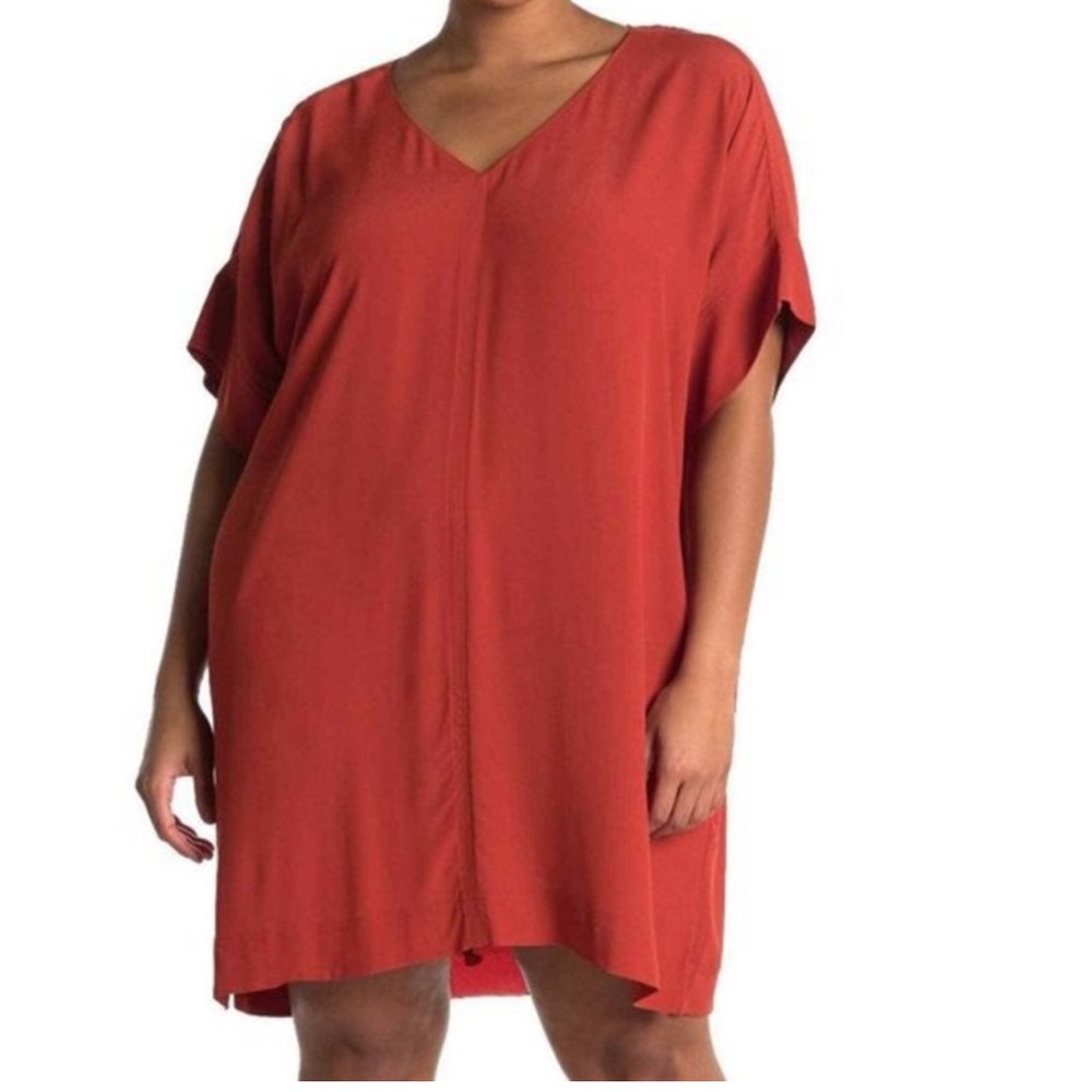 Madewell orange v neck dress